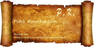 Pohl Konstantin névjegykártya